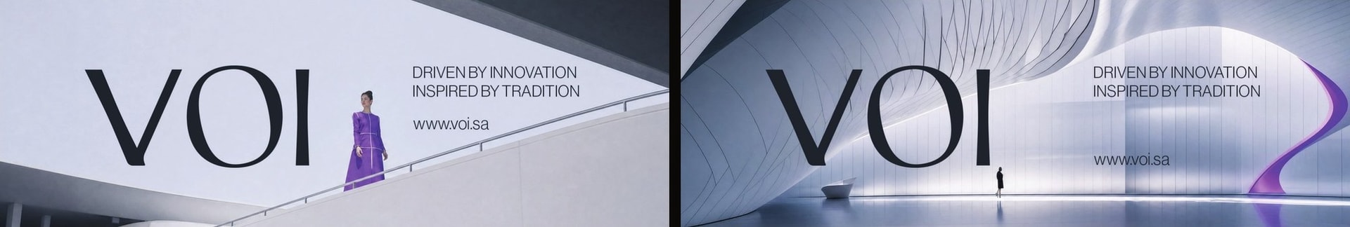 Two VOI posters with architectural imagery